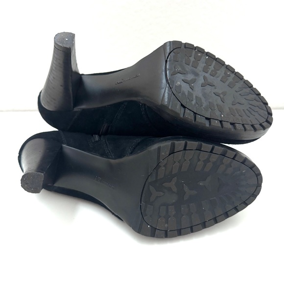 Anne Klein Tutorial Lace-up Suede Black Heeled Booties Lug-Sole Size 7 - Picture 13 of 13